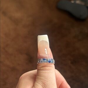 Dazzling Silver and Blue Women's Ring